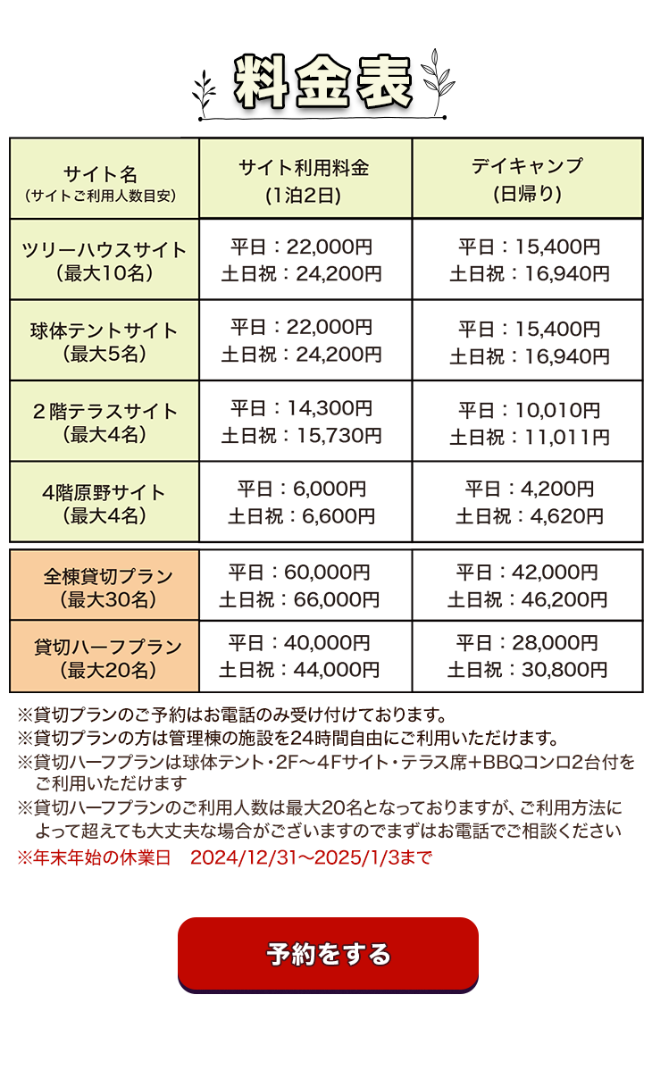 料金表